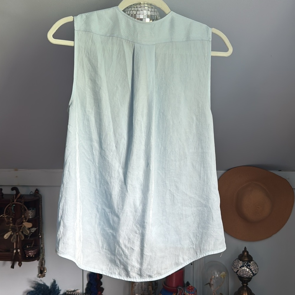Rag & Bone Victor Women's Silk Blouse in Sky Blue - Picture 10 of 10